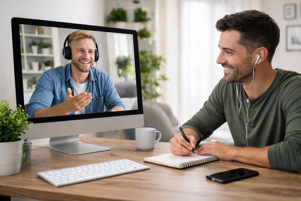 Sober coach working with a client in recovery